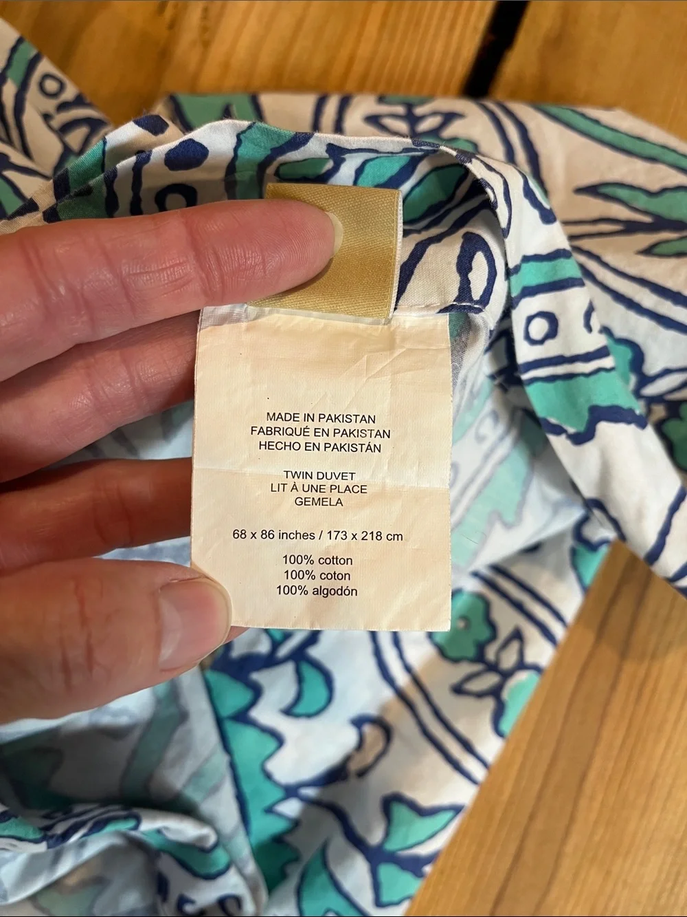 PB TEEN (Pottery Barn) *Twin* Turquoise Blue Tea Paisley Printed Duvet Cover